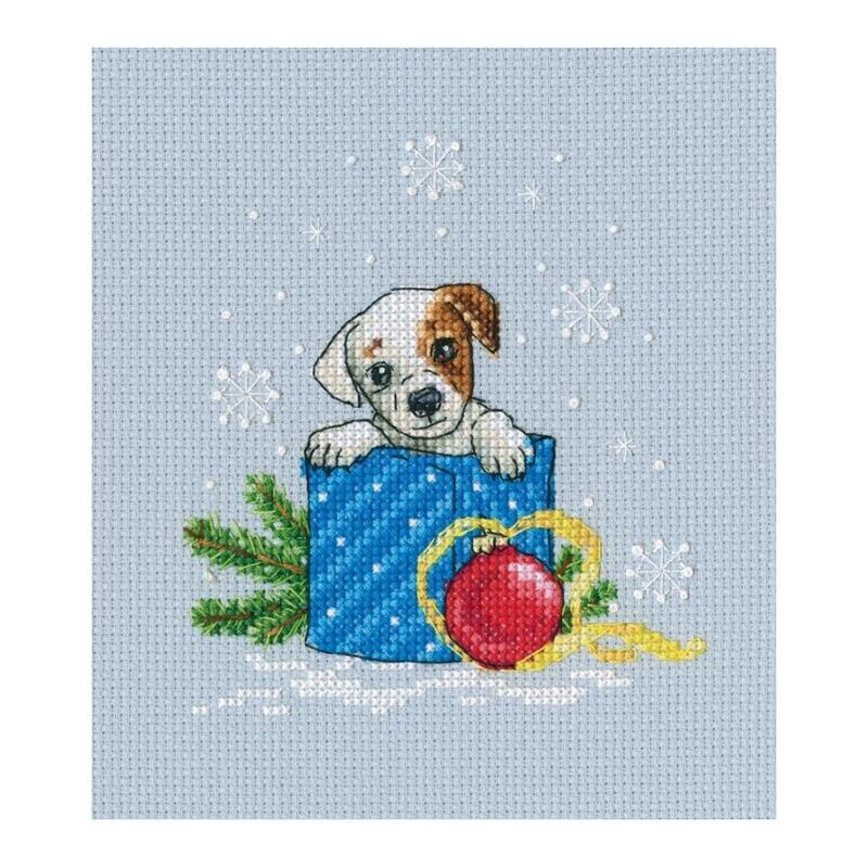 RTO クロスステッチ刺繍キット C298 「Give me a puppy!」 (クリスマスに犬をちょうだい) 【海外取り寄せ/通常納期40〜80日程度】