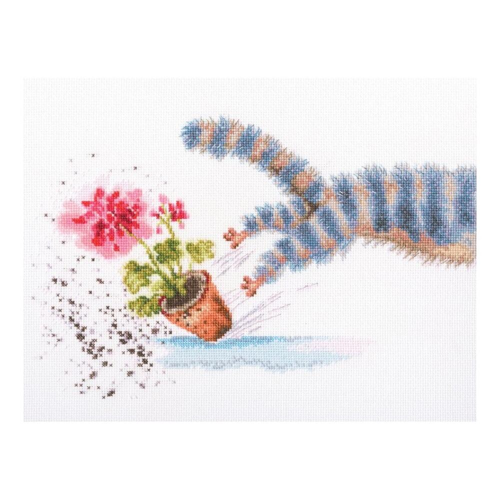 RTO クロスステッチ刺繍キット M841 "Geranium on the window sill" (窓敷居のゼラニウム) 【海外取り..