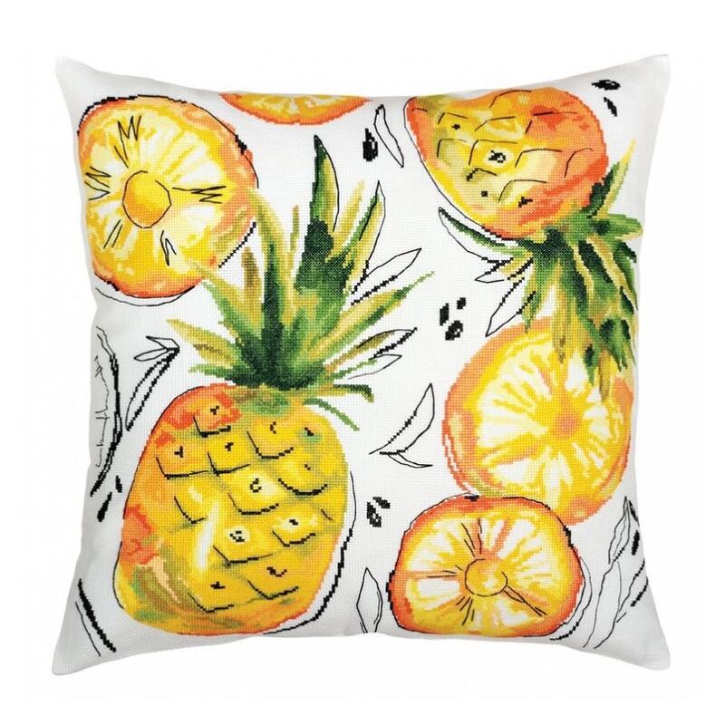 Rakuten - RTO クロスステッチ刺繍キット CU055 「Golden pineapple」 (ゴールデンパイナップル) クッション40cm角 【海外取り寄せ/通常納期40〜80日程度】