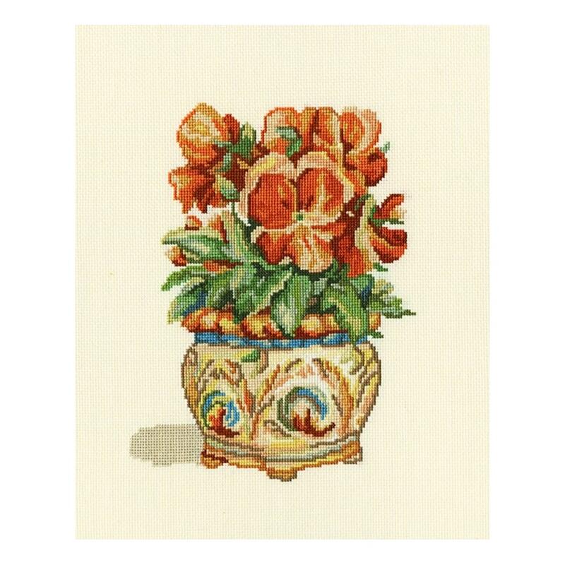 RTO クロスステッチ刺繍キット C189 「Red violets」 (赤のスミレ 花) 【海外取り寄せ/通常納期40〜80..