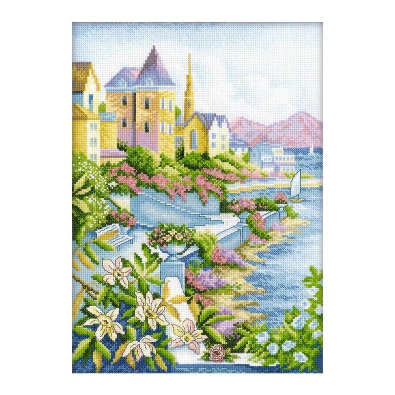 Rakuten - RTO クロスステッチ刺繍キット M248 「Town By The Sea」 (海辺の街) 【海外取り寄せ/通常納期40〜80日程度】