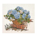 Thea Gouverneur クロスステッチ刺繍キット No.2046A 「Blue Hydrangea」(布：綿アイーダ/青い紫陽花 アジサイ あじさい 花) オランダ テア・グーヴェルヌール 【取り寄せ/納期40〜80日程度】