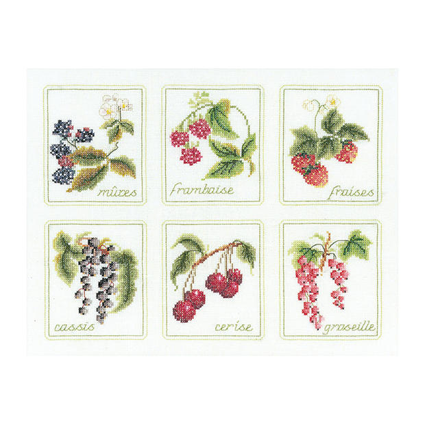 乐天商城 - Thea Gouverneur クロスステッチ刺繍キットNo.2091 「Six Fruits」(6種類の果物) オランダ テア・グーヴェルヌール 【取り寄せ/納期40〜80日程度】