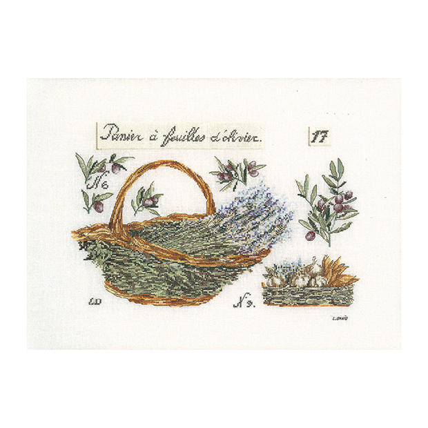 Thea Gouverneur クロスステッチ刺繍キットNo.2098 「Lavander Basket」(ラベンダーのバスケット 花) オランダ テア・グーヴェルヌール 【取り寄せ/納期40〜80日程度】