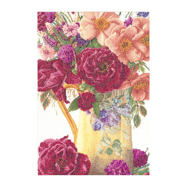 Thea Gouverneur クロスステッチ刺繍キット No.3019A 「Rose Bouquet」 布:綿アイーダ (ローズ ブーケ バラ 花) オランダ テア・グーヴェルヌール 【取り寄せ/納期40〜80日程度】