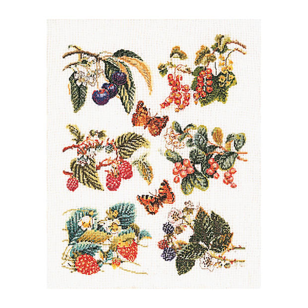 Thea Gouverneur クロスステッチ刺繍キット No.3021L 「Fruit Panel」 布:リネン (...