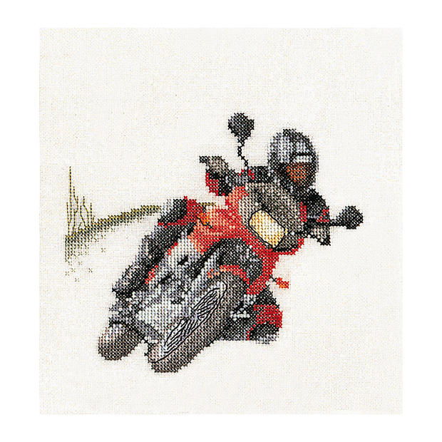 Thea Gouverneur クロスステッチ刺繍キットNo.3054 「Motorcyclist」(モーターバイク スポーツ) オラン..