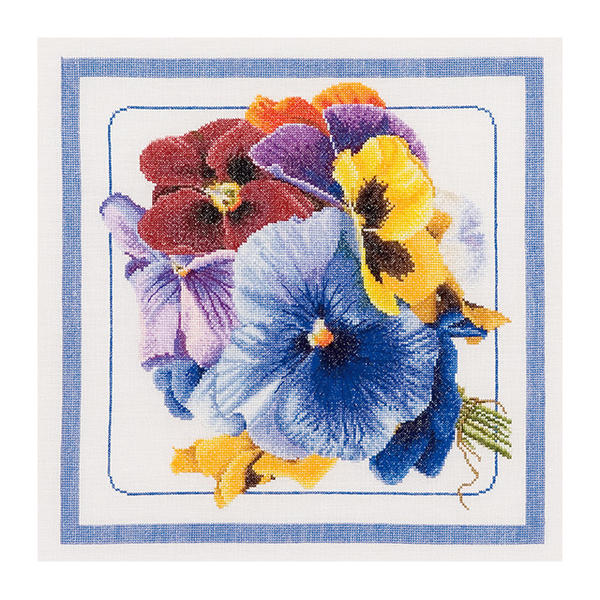Rakuten - Thea Gouverneur クロスステッチ刺繍キット No.435 「Pansies」(パンジー 花) オランダ テア・グーヴェルヌール 【取り寄せ/納期40〜80日程度】