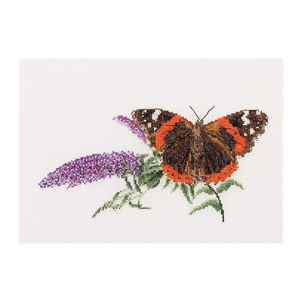 Thea Gouverneur クロスステッチ刺繍キット No.436 「Butterfly-Buddleja」(蝶とフジウツギ) オランダ テア・グーヴェルヌール 【取り寄せ/納期40〜80日程度】