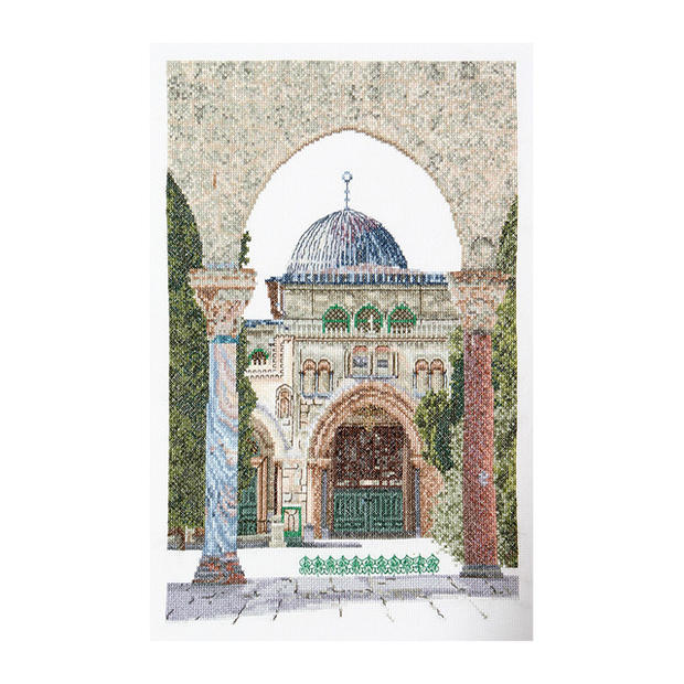 Thea Gouverneur クロスステッチ刺繍キット No.534L 「Al-Aqsa Mosque」布：リネン (アル＝アクサー・モスク イスラム寺院 イスラエル エルサレム イェルサレム) オランダ テア・グーヴェルヌール 【取り寄せ/納期40〜80日程度】