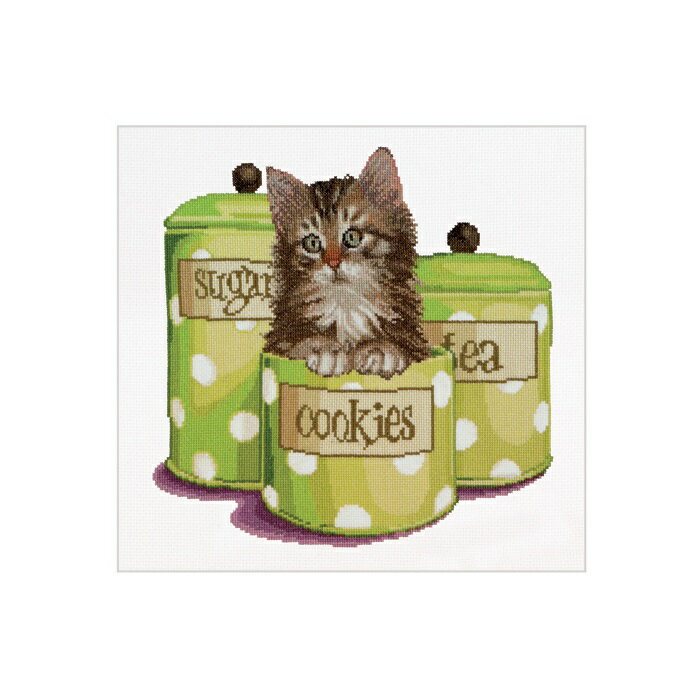 Rakuten - Thea Gouverneur クロスステッチ刺繍キット No.735 「Cookie Time」(猫) オランダ テア・グーヴェルヌール 【取り寄せ/納期40〜80日程度】