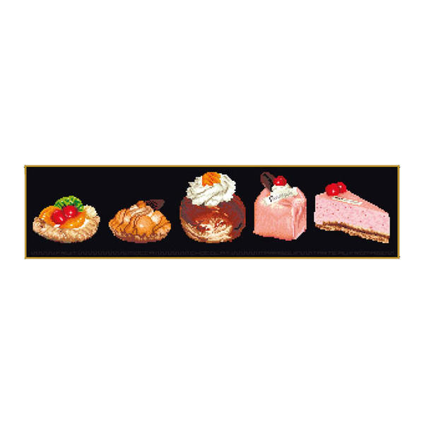 Rakuten - Thea Gouverneur クロスステッチ刺繍キット No.3050.05 「Cake Assortment」(布:綿アイーダ・黒/ケーキ) オランダ テア・グーヴェルヌール 【取り寄せ/納期40〜80日程度】