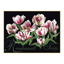 Thea Gouverneur クロスステッチ刺繍キットNo.447.05 「Rembrandt Tulips」(布:綿アイーダ・黒/レンブラントチューリップ 花) オランダ テア・グーヴェルヌール 