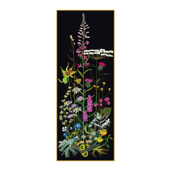 Rakuten - Thea Gouverneur クロスステッチ刺繍キット No.821.05 「Wild Flowers」(布：綿アイーダ・黒/野の花) オランダ テア・グーヴェルヌール 【取り寄せ/納期40〜80日程度】
