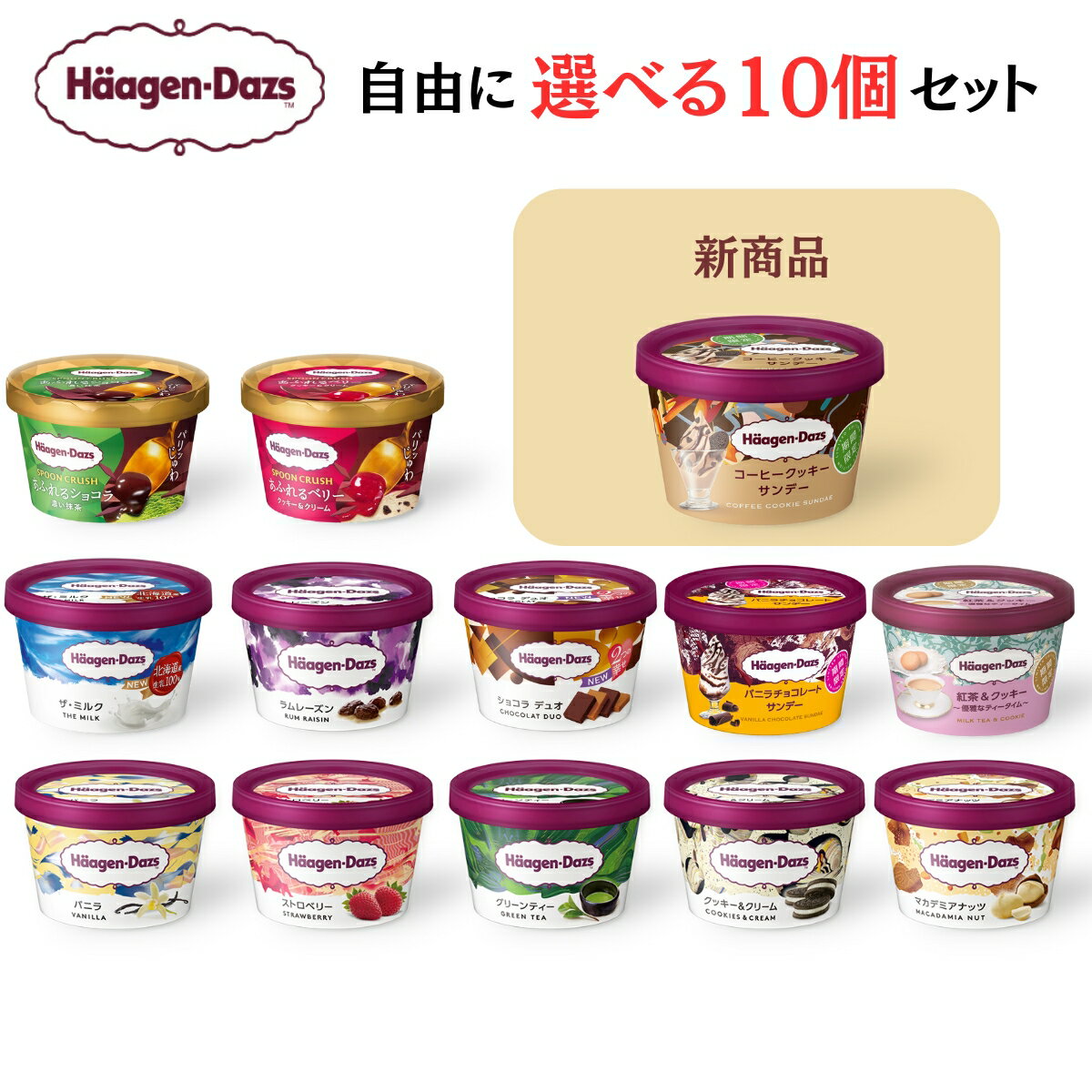 ギフト ハーゲンダッツ 選べる10個セット ミニカップ アイスクリームのサムネイル