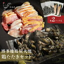 【 送料無料 】定番セット 地鶏の炭火焼 (180g×2パック) 鶏のたたき (200g×2パック) 博多地鶏 種鶏 鳥刺し 鳥刺 とり肉 もも肉 胸肉 ギフト 送料無料 炭火焼とりま。 おつまみ