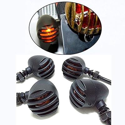 バイク ウインカーライト 2個入り ブレット オートバイターンシグナルライト 信号灯 バイク・オートバイ用 低消費電力 砲弾型 汎用 DC12V ブラック (2pcs) (4PCS)