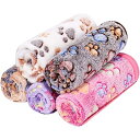 ペット用 ブランケット 毛布 犬猫 マット タオル ソフト 秋冬の防寒 保温 洗える サンゴフリース 可愛い肉球柄 (S,5枚セット)