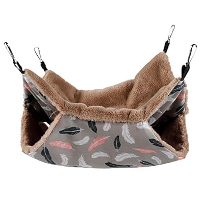 小動物用ハンモック ハムスター『二重層 2サイズ：34*34cm 20*20cm』ペット モモンガ ハンモック 小動物 保温 ふわふわ ケージ内装 取り付け簡単 吊り下げる 寝床 休憩所 遊び場 昼寝 暖かい巣 ゆったり眠れる