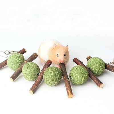 ハムスター 歯磨き うさぎ チンチラ 嚙む おもちゃ リス モルモット ウサギ テンジクネズミ 小動物 ストレス 運動不足 解消 吊り下げ 齧り対策 天然のリンゴの小枝 (牧草ボールとりんご枝)