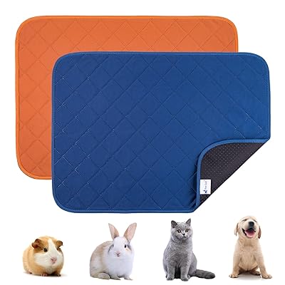 ペットシーツ 洗えるおしっこマット2枚セット 45x60cm 犬 猫 モルモット うさぎ 小動物用ペットマット高分子吸収素材 吸水性 速乾性 床に染みず 滑り止め 匂いせず お漏らし はみ出し対策 ペット用トイレシート
