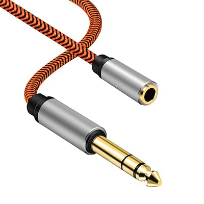 1/4〜3.5 mmヘッドフォンアダプター 2m、 TRS 6.35 mm 1/4オス〜3.5 mm 1/8メスステレオジャックオーディオアダプター、アンプ、ギターアンプ、キーボードピアノ、ホームシアター、ヘッドフォン用。