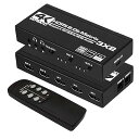 4K HDMIマトリックス 3入力 2出力 HDMIマトリックス スイッチャー HDR、HDMI 2.0b、HDCP 2.2 対応、4Kx2K@60Hz、3D、1080P IRリモコン付き