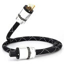 12AWG HiFiオーディオ電源ケーブル 純銅 3ピン 125V/15A AC電源ケーブル C13金メッキ電源プラグ オーディオ音質向上 オーディオ用電源コード オーディオ用電源ケーブル 編組スリーブac電源コード 耐久性 黒と白混合編組拡張可能ス(2)