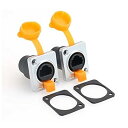 Cat5eRJ45イーサネットパネルマウントソケットIP65防水コネクタRJ45イーサネットLANケーブルコネクタ (yellow, 3pcs)(2)