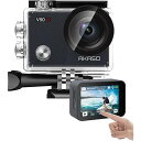 アクションカメラ V50X,4K30fps 20MP 新版6軸手ぶれ補正 WiFi対応 小型アクションカム,40M防水 タッチスクリーン式 HDMI出力 Micro USB外部マイク対応 水中カメラ,豊富なアクセサリー リモコン付き (V50X)(2)
