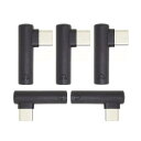 5個/セット90度角度付きタイプUSB-C3.1オス-AUXオーディオメスタイプ-C-3.5mmイヤホンアダプター