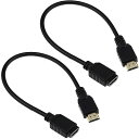 HDMI 延長ケーブル ファイヤーTVスティックに対応 金メッキ 30CM (タイプAオス - タイプAメス) ブラック (2)(2)