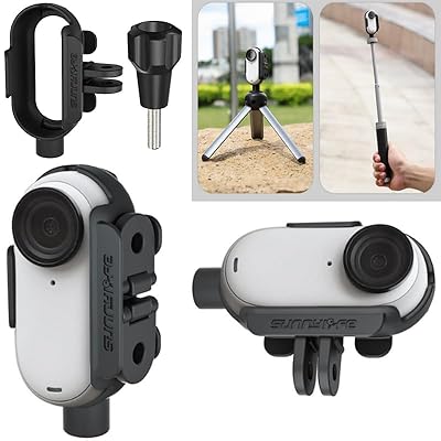 Insta360 GO 3/GO 3S 対応 保護 ケース アダプターブラケット, カメラ保護フレーム 折りたたみ式 アダプター, 1/4ネジ穴付き 接続可能 自撮り棒 三脚 GO3 アクセサリー