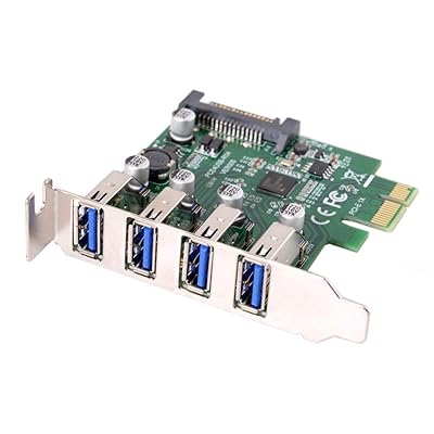 JSER ロープロファイル4ポートPCI-E-USB3.0 HUB PCIExpress拡張カードアダプター5Gbpsマザーボード用U3-038-101-LIST U3-101-FBA