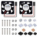 Raspberry Pi 4ファン、Raspberry Pi冷却ファン30x30x7mm DC 5VブラシレスCPU冷却ファン、7個のRaspberry Piヒ...