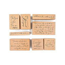 『木製ゴム印セット』英語 クリエイティブスタンプセット クラフトカード スクラップブッキング 手帳用 8個セットM-12