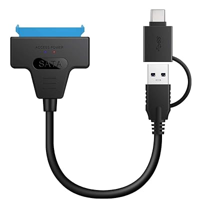 Type C & USB 3.0 オス - SATA 22ピン 2.5インチ ハードディスクドライバー SSD アダプターケーブル ノートパソコン用 Type C & USB 3.0 オス - SATA 22ピン 2.5インチ ハードディスクドライバー SSD アダプターケーブル ノートパソコン用
