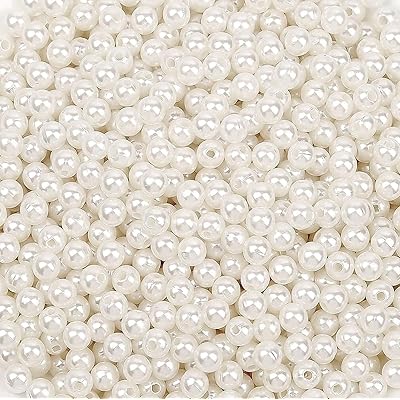 パールビーズ 約1030個手芸用 ラウンド 丸玉 パール 穴付き ホワイト ハンド パール パーツ 箱入り 手..