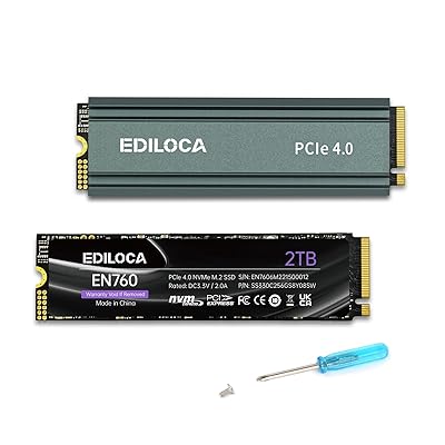 EN760 SSD ヒートシンク付き 2TB PCIe Gen4x4 NVMe M.2 2280 PS5動作確認済み 最大読込: 4800MB/s 最大書き：4200MB/s 3D NAND TLC 内蔵SSD ダイナミック SLC キャッシュ メー