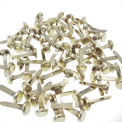 【 100本セット】ラウンド 割りピン 割鋲 ファイル アルバム スクラップブック 装飾用 DIY用 書類整理 カード固定 アクセサリー ハンドメイド おもちゃ 8x14mm (ゴールデン)