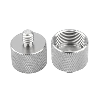 カメラマイク変換ネジ (1/4"-5/8") 1/4"オスから5/8"メスへ変換 耐久性 銅ニッケルメッキ製 変換スクリ..