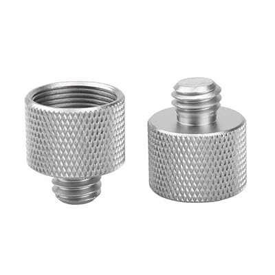 カメラマイク変換ネジ (3/8"（なみめ）-5/8"（ほそめ）) 3/8"オスから5/8"メスへ変換 耐久性 銅ニッケ..