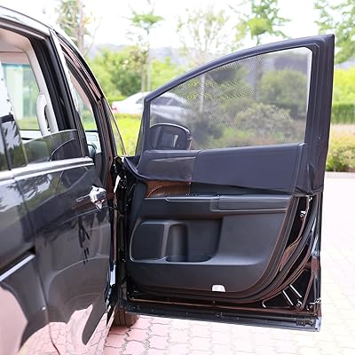 車用 網戸 車中泊 カーテン 防虫ネット左右1組(2枚入) ウインドーネット 取付簡単 車内 通風 換気 アウトドア カー用品