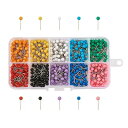 Beadthoven 画鋲 約600pcs/箱 MIX 15x4mm ステンレス スチール カラフル 画びょう プッシュピン 押しピン インテリアピン ボード ...