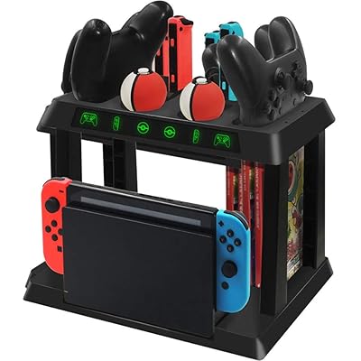 Nintendo Switch用 充電スタンド 大容量 収納ラック ホルダー Switchドック Proコントローラー/ポケモンボール/Joy-Con全部充電・収納可能 組立 省スペース 整理 オールインワン Nintendo Switch用 充電スタンド 大容量 収納ラック ホルダー Switchドック Proコントローラー/ポケモンボール/Joy-Con全部充電・収納可能 組立 省スペース 整理 オールインワン