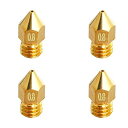 M6 1.75mm押出機ノズル3Dプリンター0.8mm / 0.031"真ちゅう製3Dプリンター押出機ノズル4 Pcs