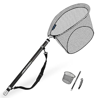 ランディングネット タモ網 カーボン製 全長5M 伸縮ランディングポール 磯玉のセット 9本小継 玉の柄 ラバーコーティングネット 海釣りたも網 軽量 コンパク...