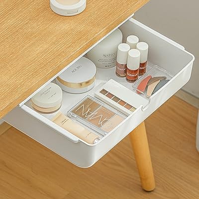 机下 収納 引き出し 大きい 奥行23.5×幅33×高さ8.5cm デスク下 後付け スペース活用 スライドトレー 大..