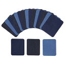 デニムパッチ 【3色18枚】 デニム ジーンズ ジーンズパッチ DIYデニム布 服の補修に 12.5x9.5cm ライトブルー ダークブルー ブラック 自由に切り取れる 補修布 水洗い可能
