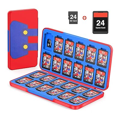 Switchゲームカードケース 24枚スイッチカード＆24枚SD メモリーカード収納可 スイッチ ゲームソフトケース 収納ボックス カードポケット ソフトケース コンパクト 薄型 軽量 防塵 持ち運び